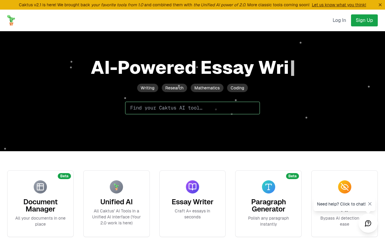 Screenshot of Caktus AI: Your AI-Powered Productivity Partner