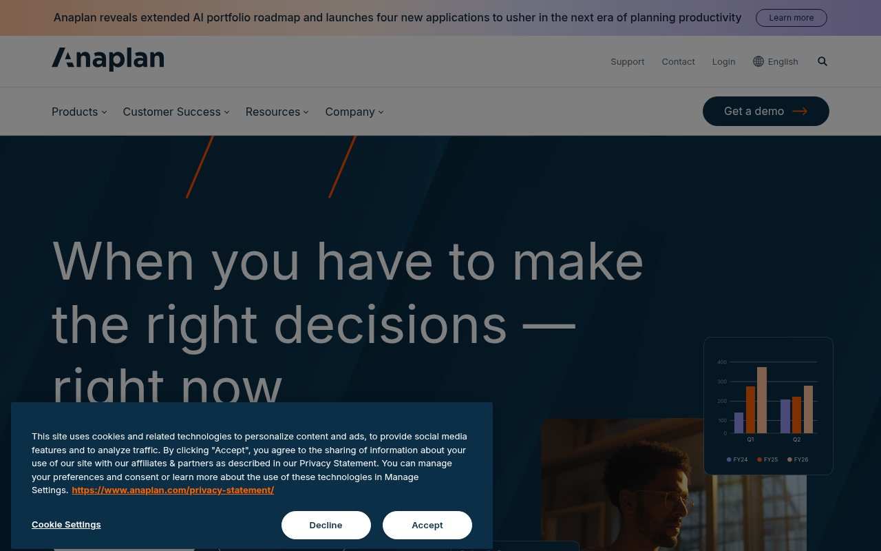 Screenshot of Anaplan: Supercharge Your Business Decisions with AI-Powered Planning