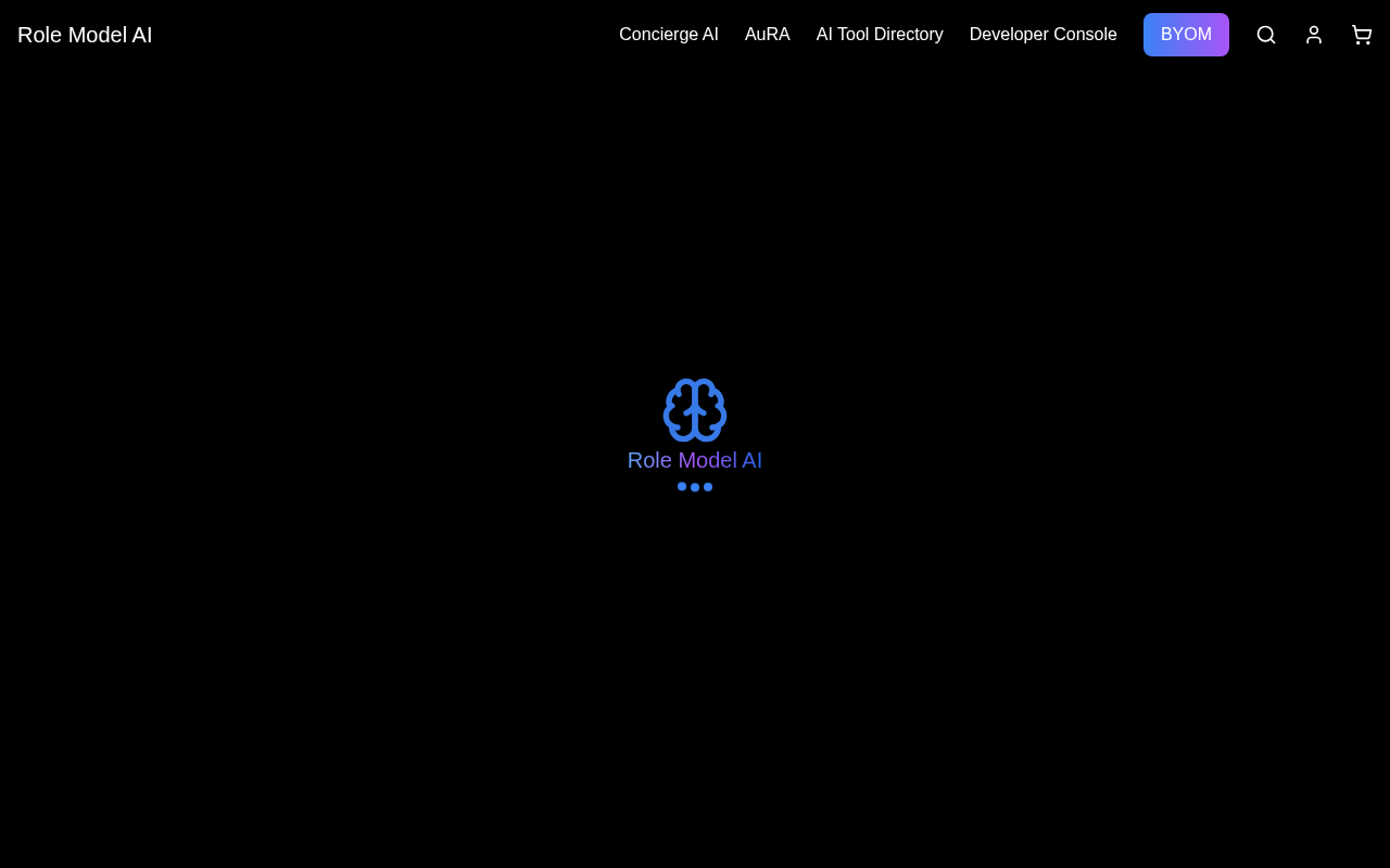 Screenshot of Role Model AI: Your Personalized AI Voice Assistant and Tool Navigator