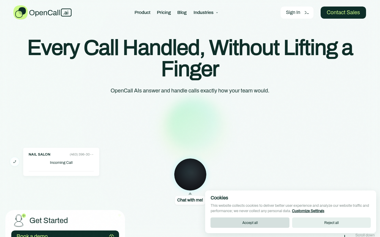 Screenshot of OpenCall AI: Supercharge Sales with AI-Powered Phone Calls
