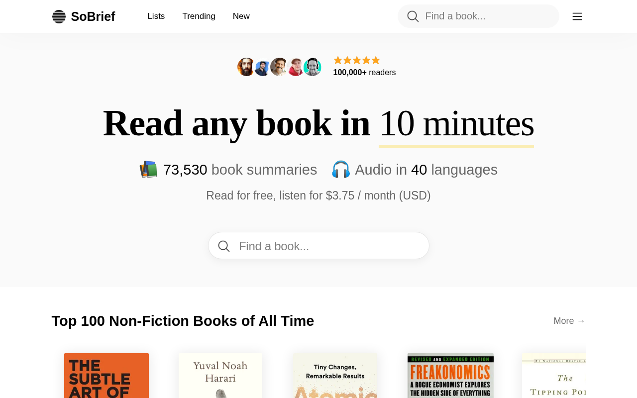 Screenshot of SoBrief: Unlock Book Insights in Minutes with Free Summaries
