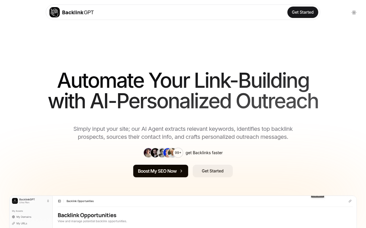 Screenshot of Unlock Backlinks with AI: A Review of BacklinkGPT