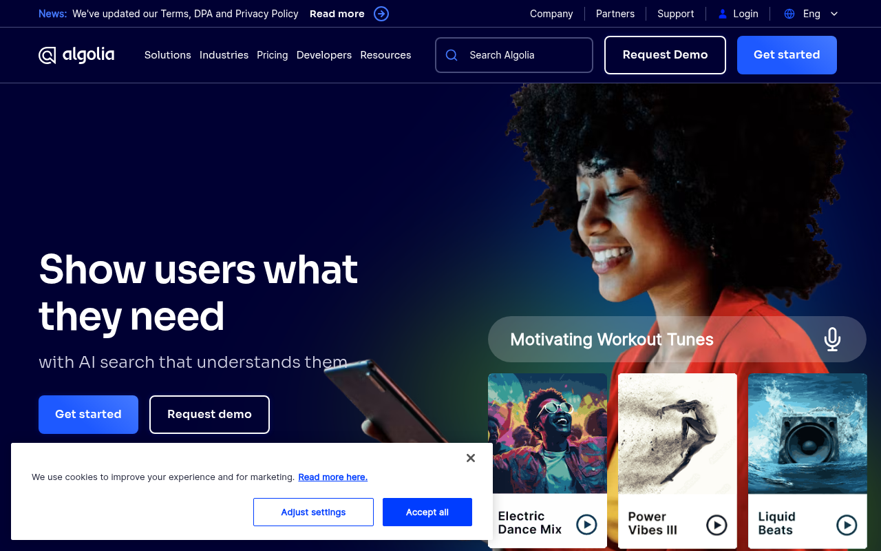 Screenshot of Unlocking AI-Powered Search: A Deep Dive into Algolia