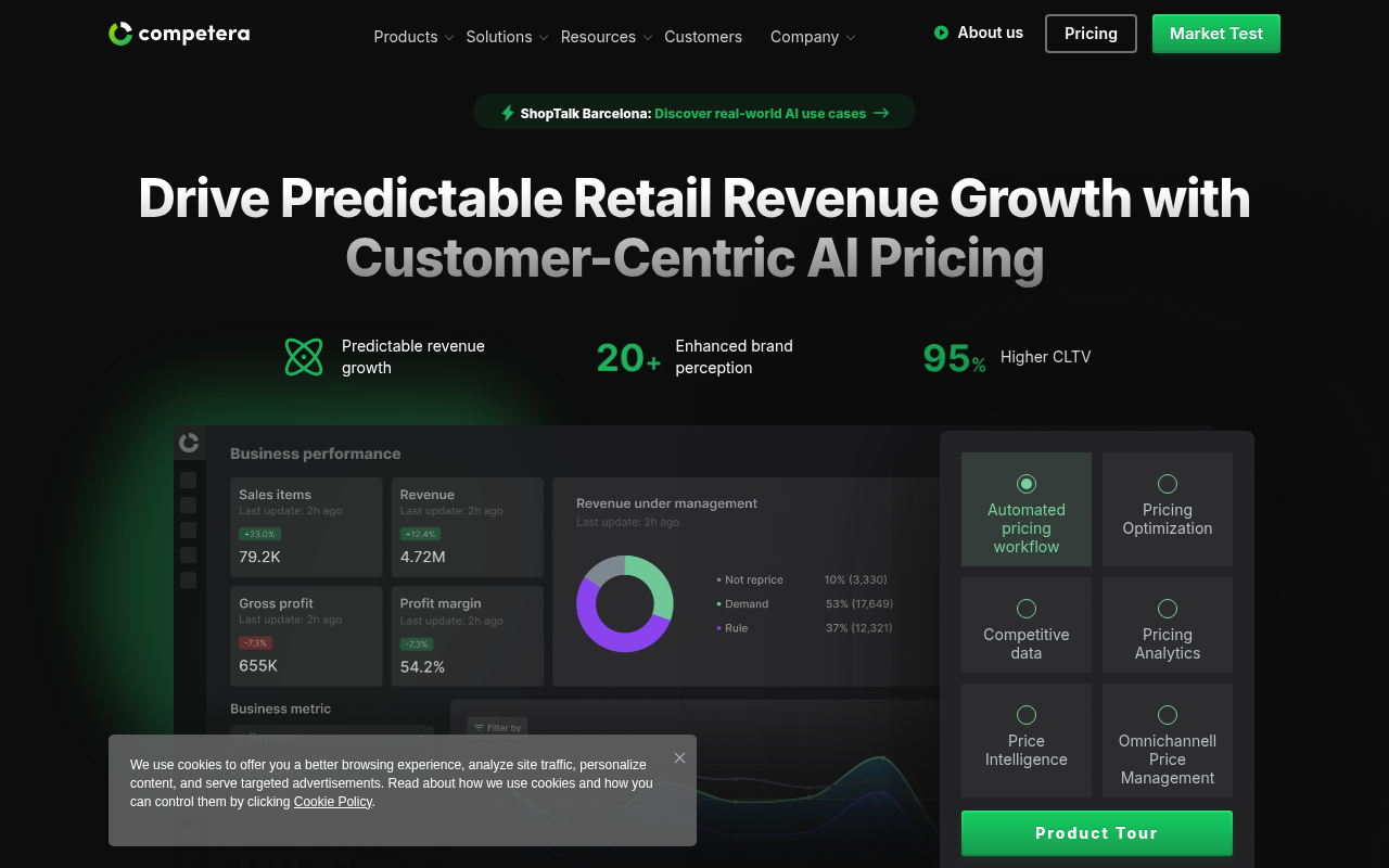 Screenshot of Competera: AI-Powered Pricing for Retail Growth