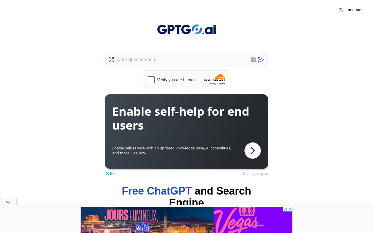Screenshot of GPTGO: The Free AI-Powered Search Engine Revolutionizing Online Information