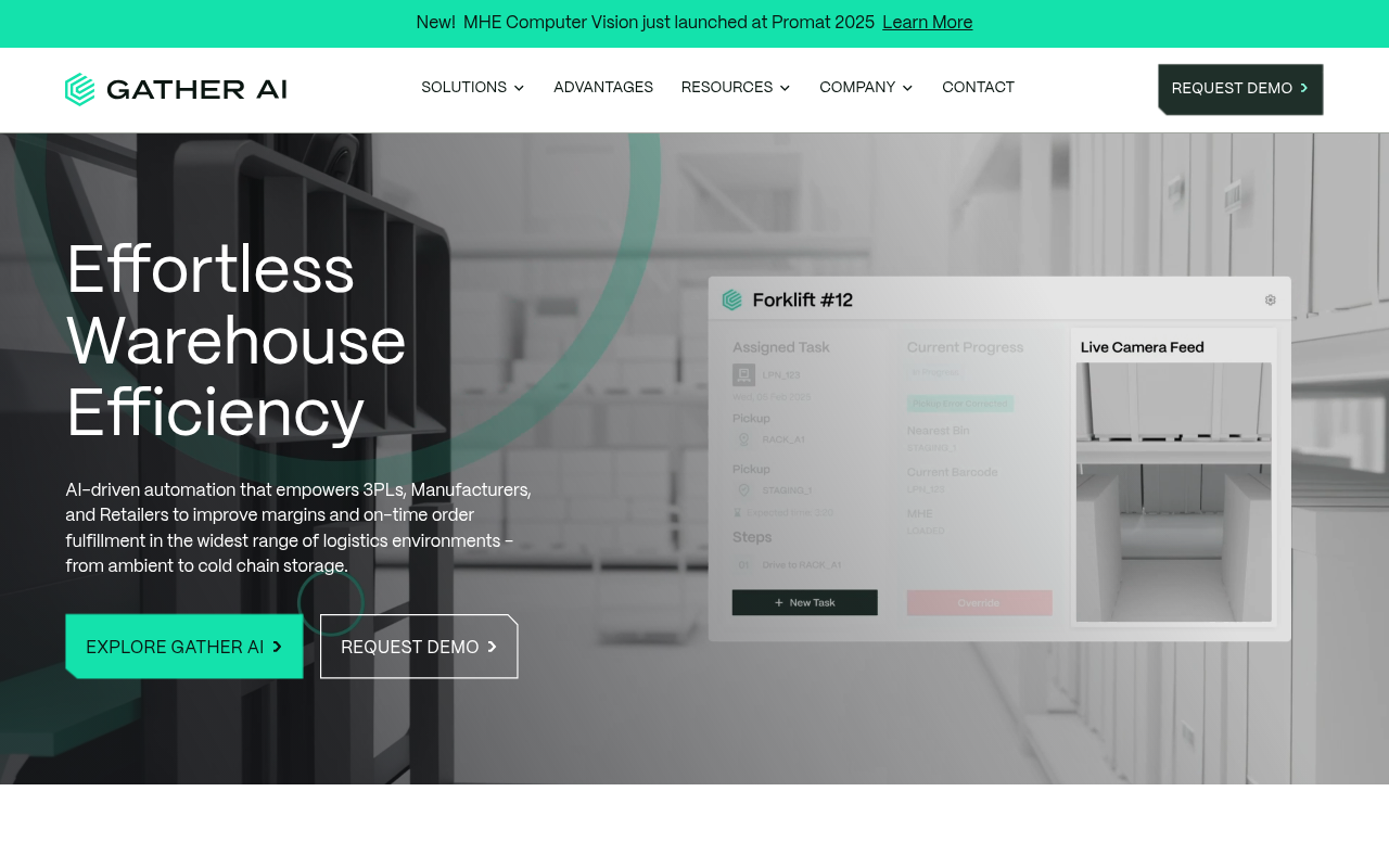 Screenshot of Gather AI: Revolutionizing Warehouse Management with Drones