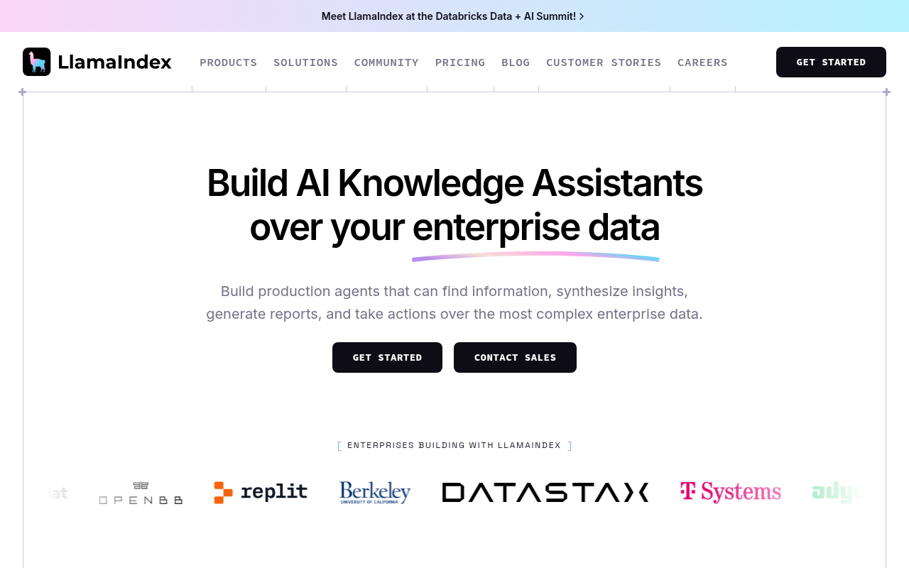 Screenshot of LlamaIndex: Your AI-Powered Knowledge Assistant Builder