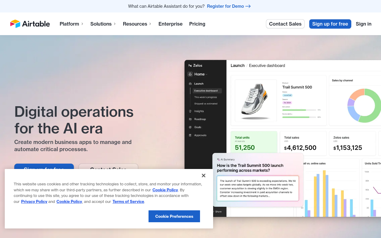 Screenshot of Airtable: Build Custom Apps Without Code
