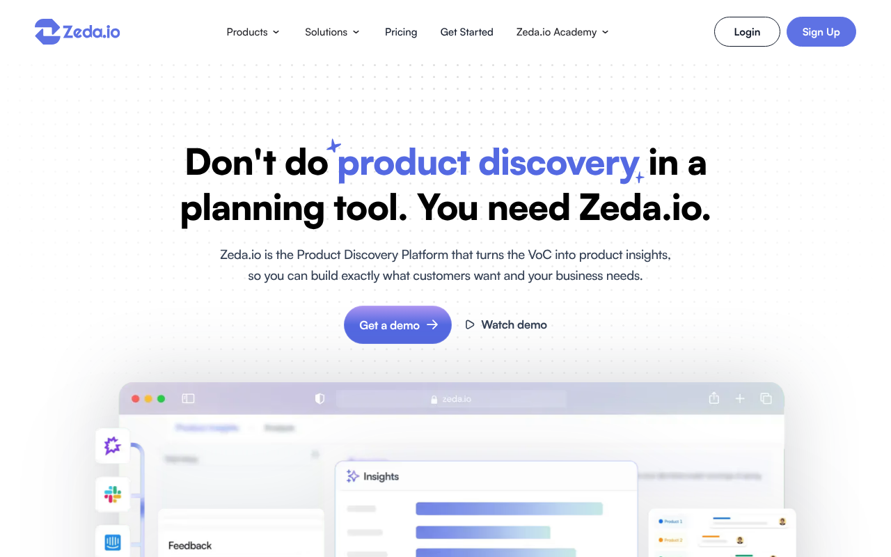 Screenshot of Zeda.io Review: AI-Powered Product Management for Customer-Centric Development