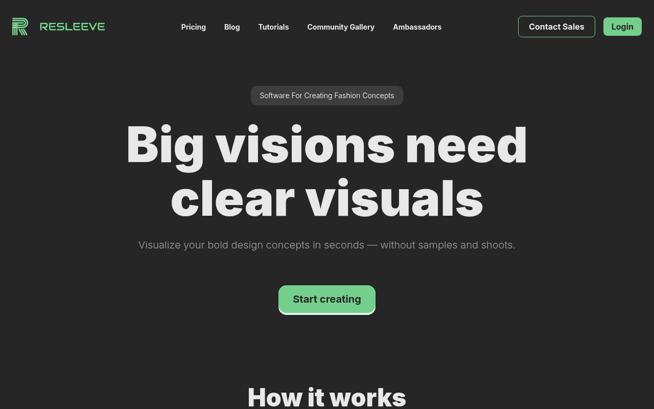 Screenshot of Resleeve AI: Revolutionizing Fashion Design with AI