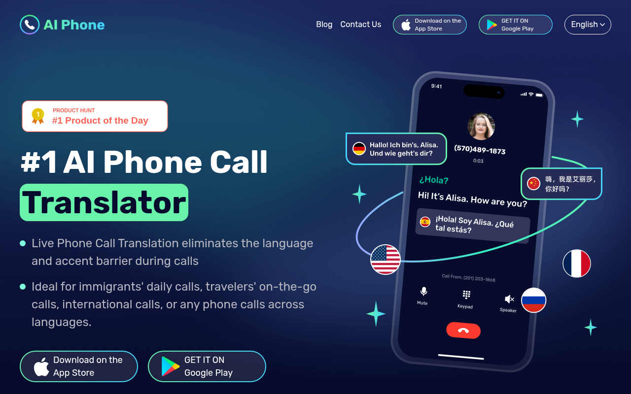 Screenshot of AI Phone Translator: Break Language Barriers with AI-Powered Calls