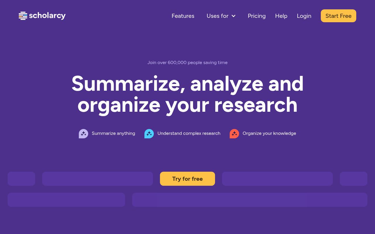 Screenshot of Scholarcy: AI Summarizer for Effortless Research