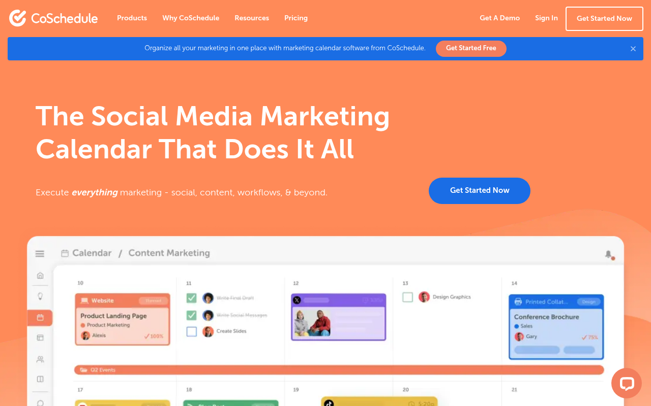 Screenshot of CoSchedule: Your All-in-One Marketing Management Hub