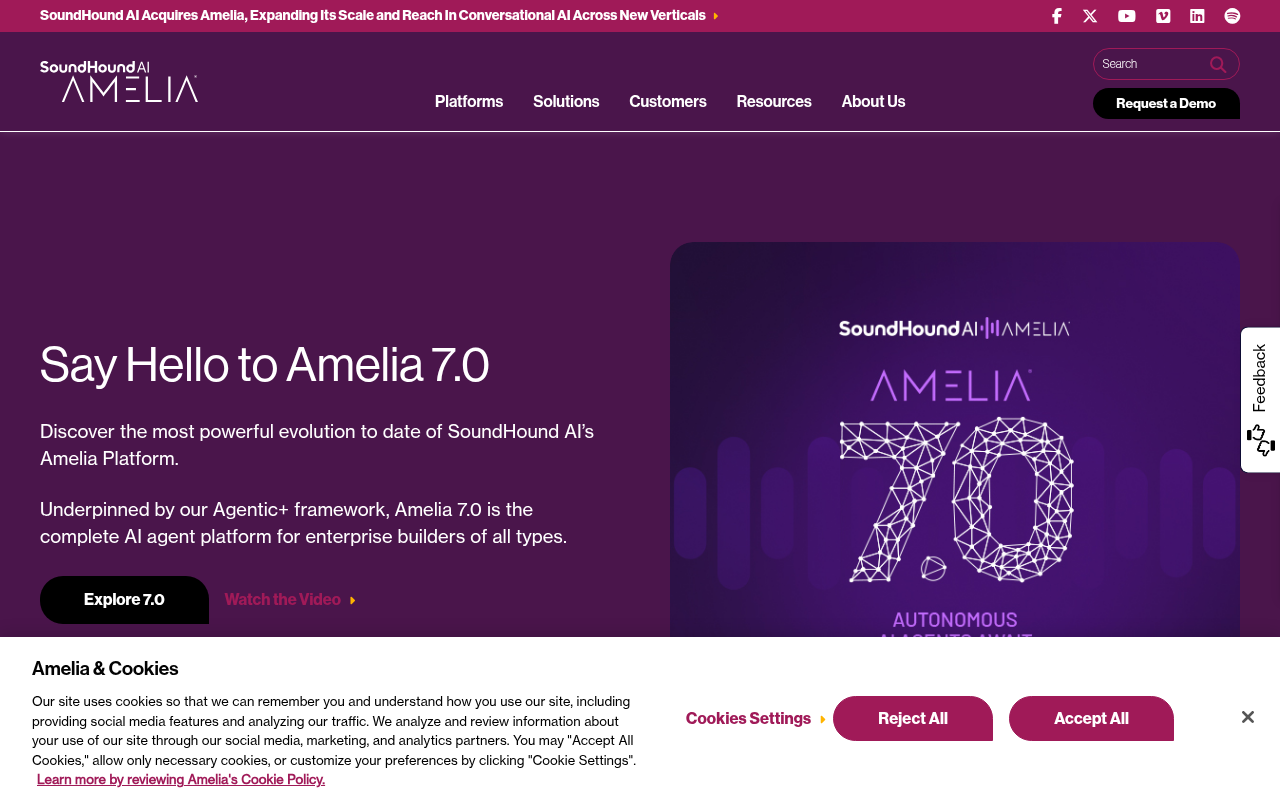 Screenshot of Amelia.ai Review: Reinventing Customer Service with Conversational AI