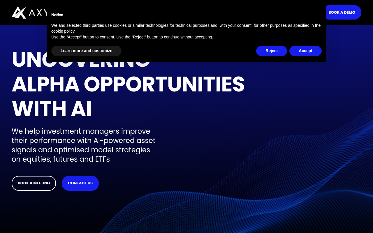 Screenshot of Axyon AI: Revolutionizing Investment Management with Artificial Intelligence