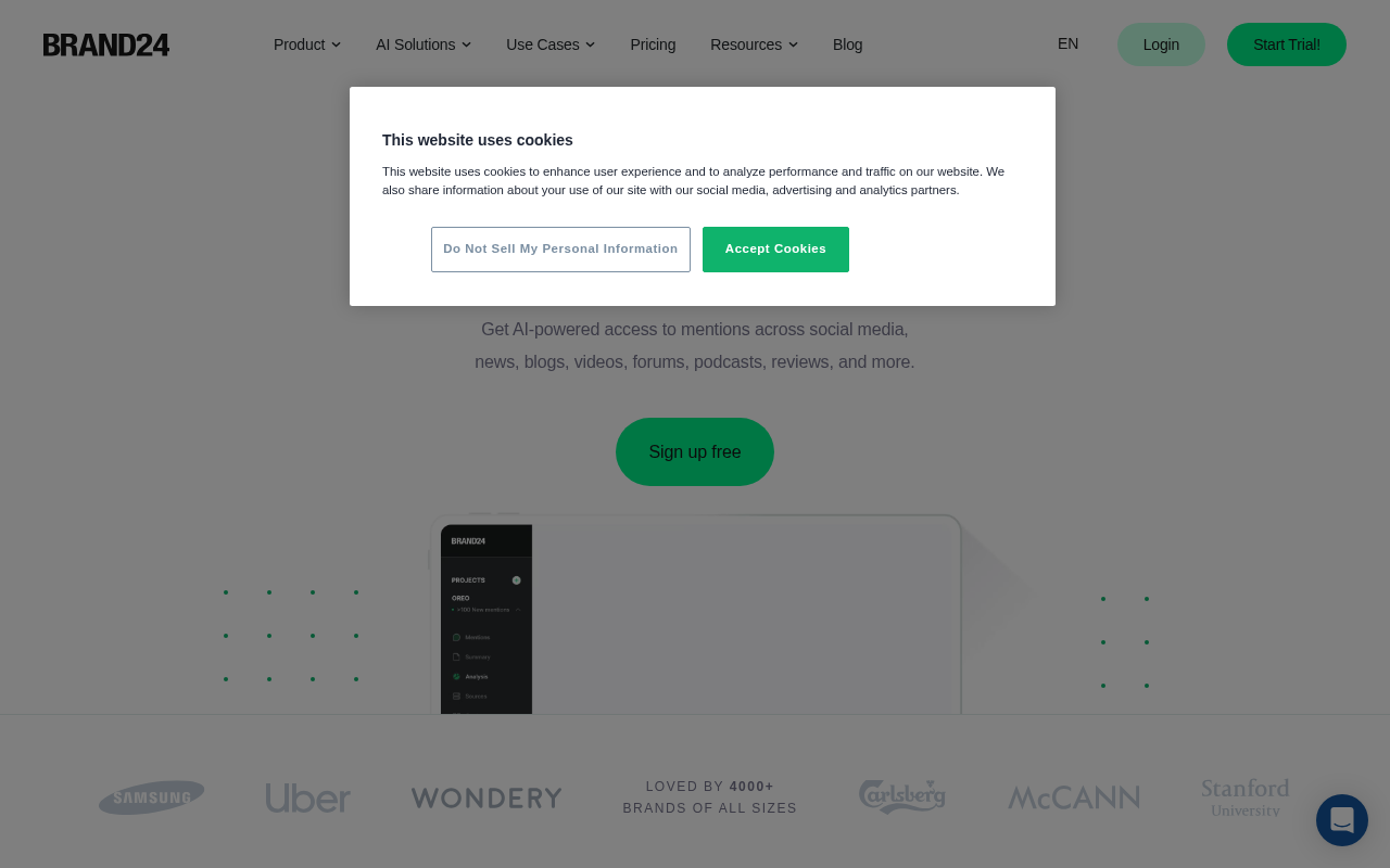 Screenshot of Brand24 Review: AI-Powered Social Listening for Business