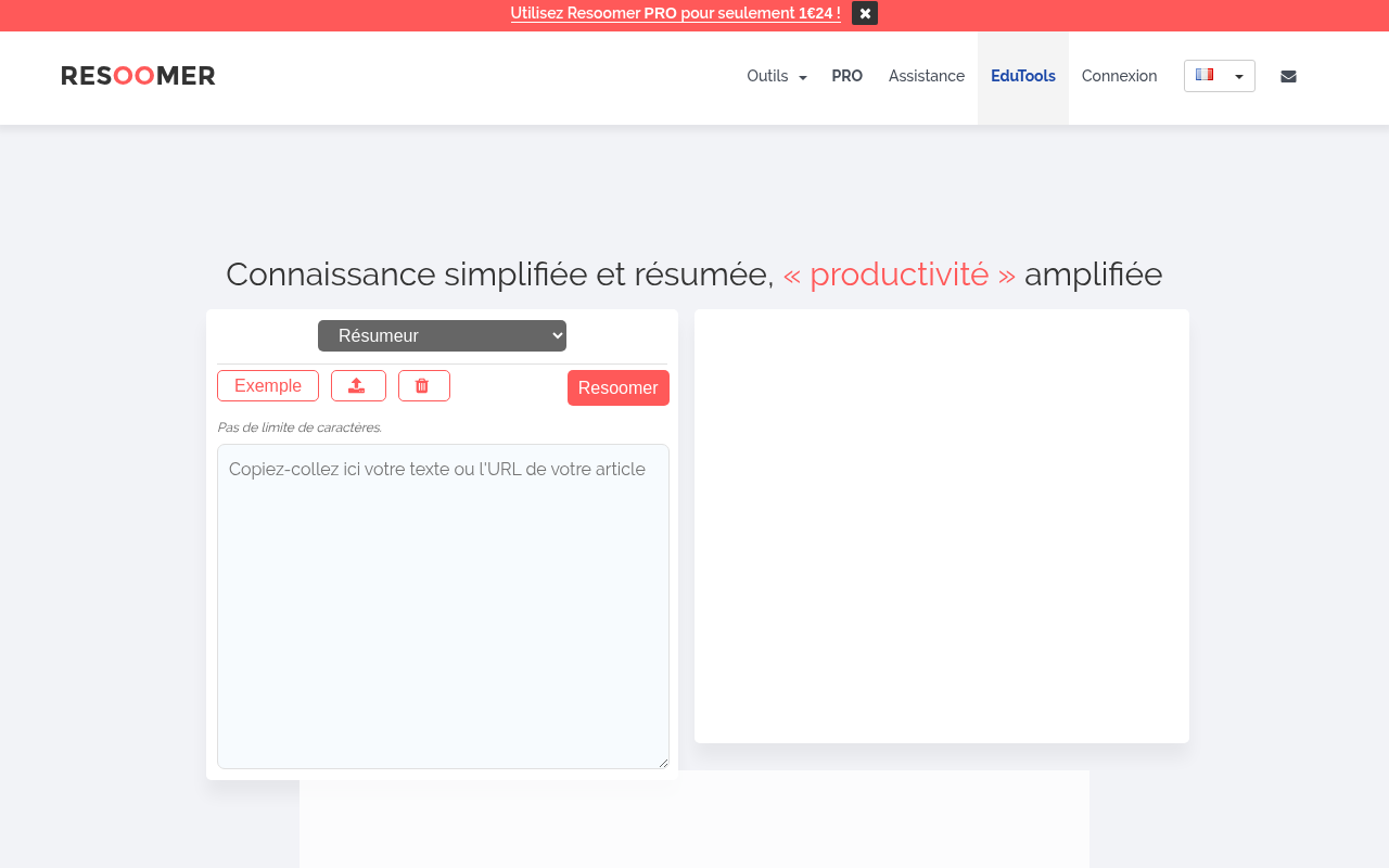 Screenshot of Resoomer: AI-Powered Text Summarization for Effortless Understanding