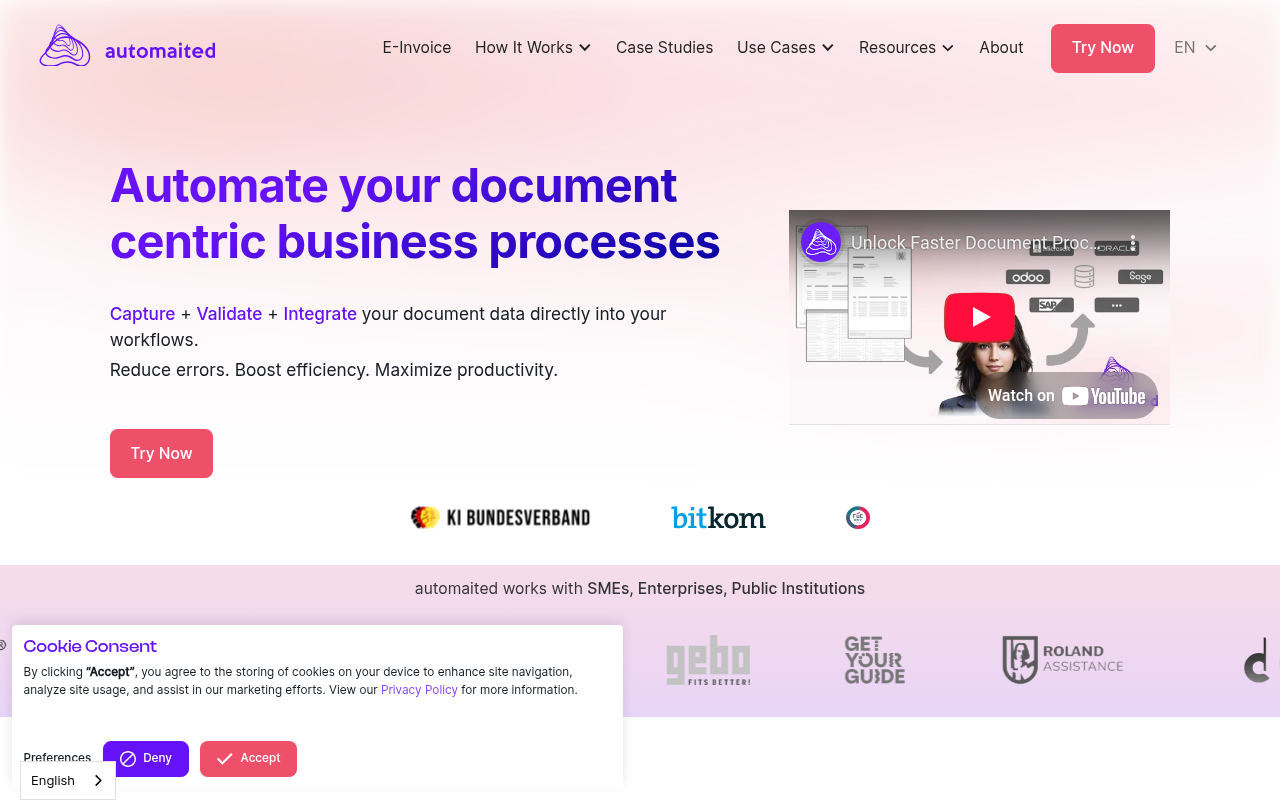 Screenshot of Automaited Review: AI-Powered Document Automation