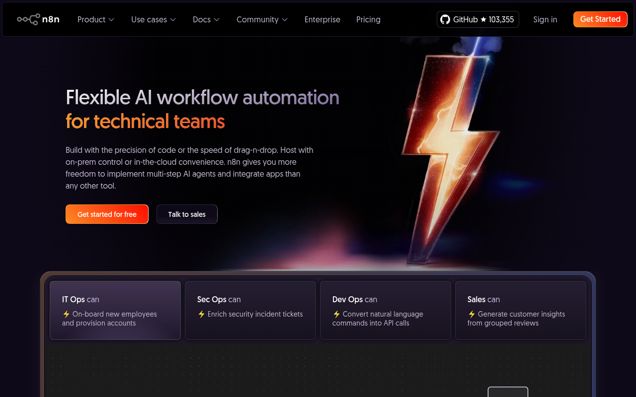 Screenshot of n8n: Supercharge Your Productivity with AI-Powered Workflow Automation