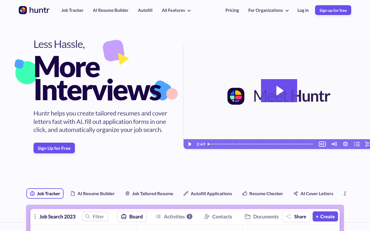 Screenshot of Huntr: Your AI-Powered Job Search Command Center