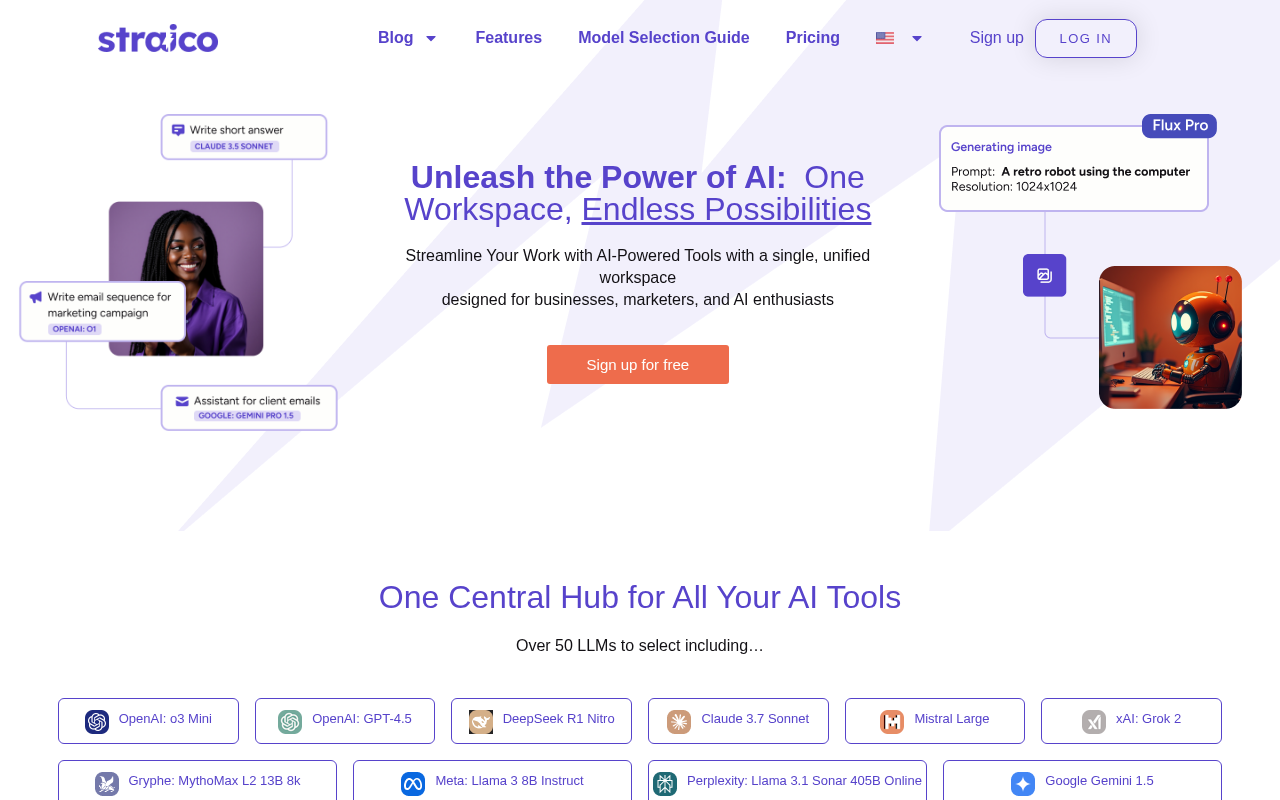Screenshot of Straico AI: Your All-in-One AI Productivity Powerhouse
