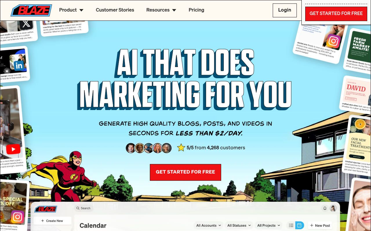 Screenshot of Blaze AI: Automate Your Marketing Content Creation
