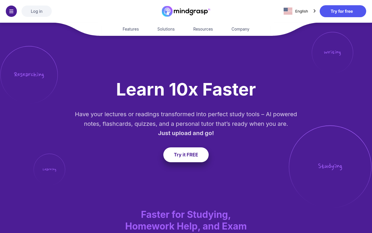 Screenshot of Mindgrasp AI: Your Personal AI Learning Assistant