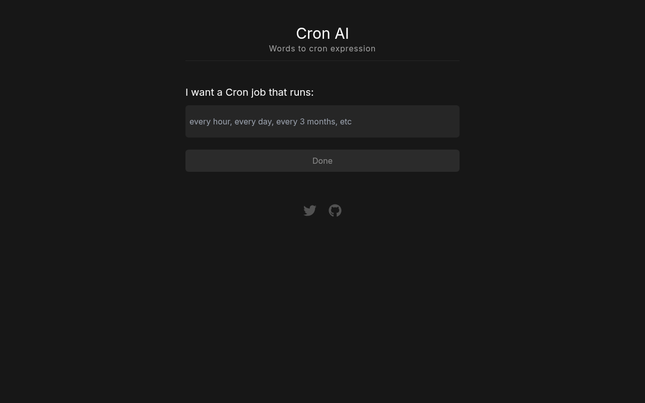 Screenshot of Cron AI: Simplify Cron Job Scheduling with AI