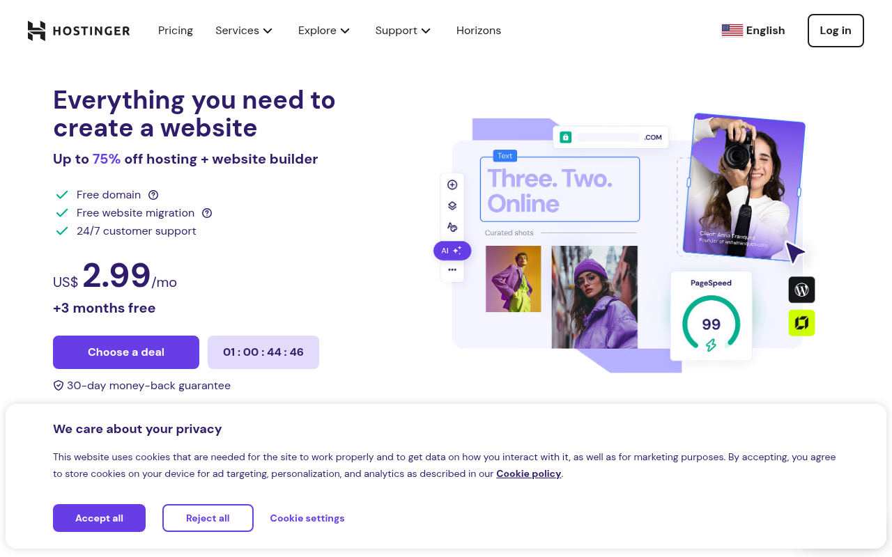 Screenshot of Hostinger Review: Launch Your Website with Ease