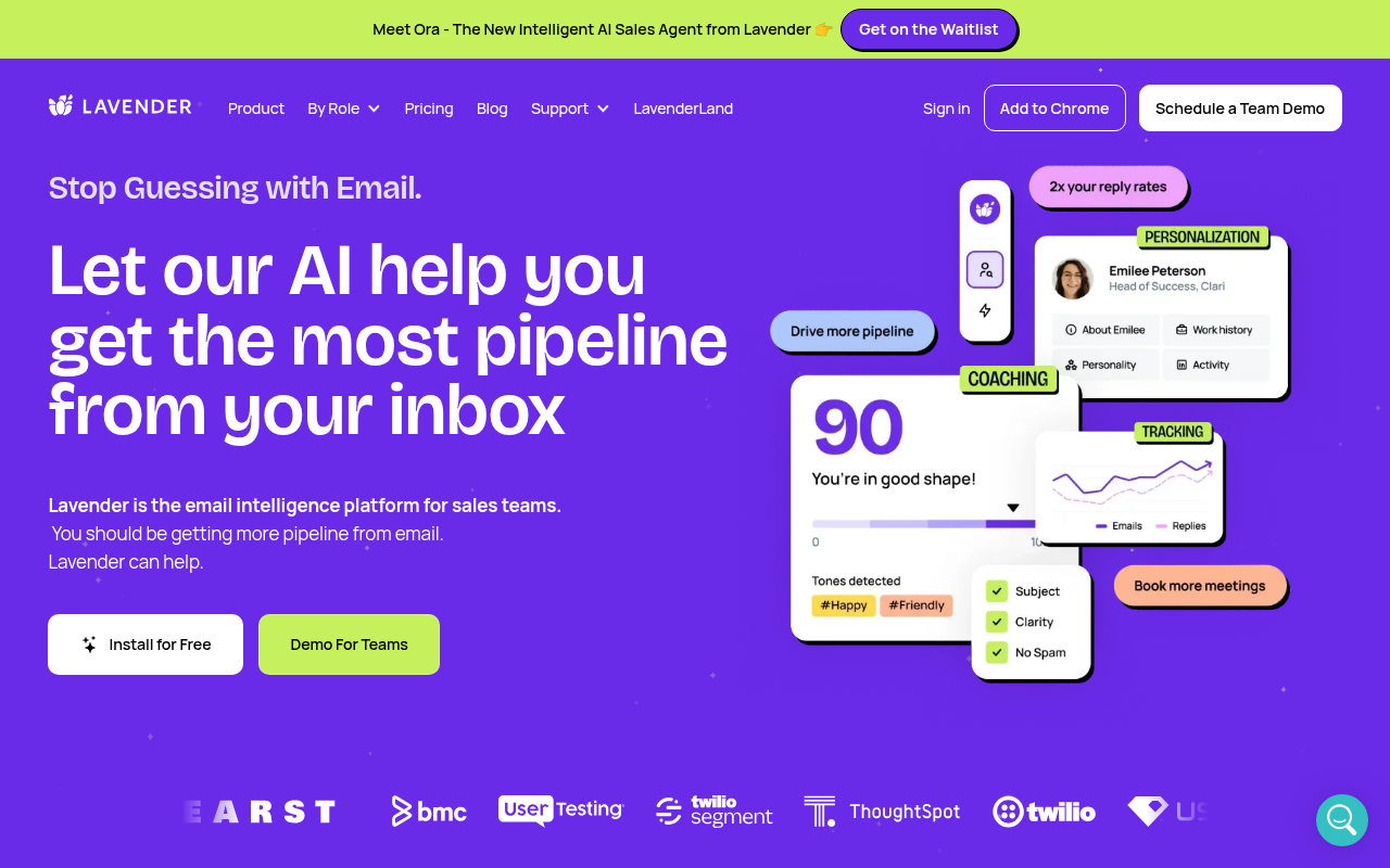 Screenshot of Lavender AI: Supercharge Your Email Game with AI