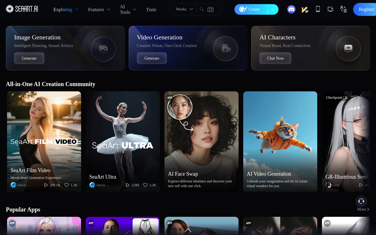 Screenshot of SeaArt AI: Unleash Your Creativity with AI-Powered Art, Video, and More