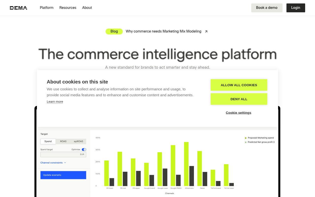 Screenshot of DEMA: AI-Powered E-commerce Analytics for Growth