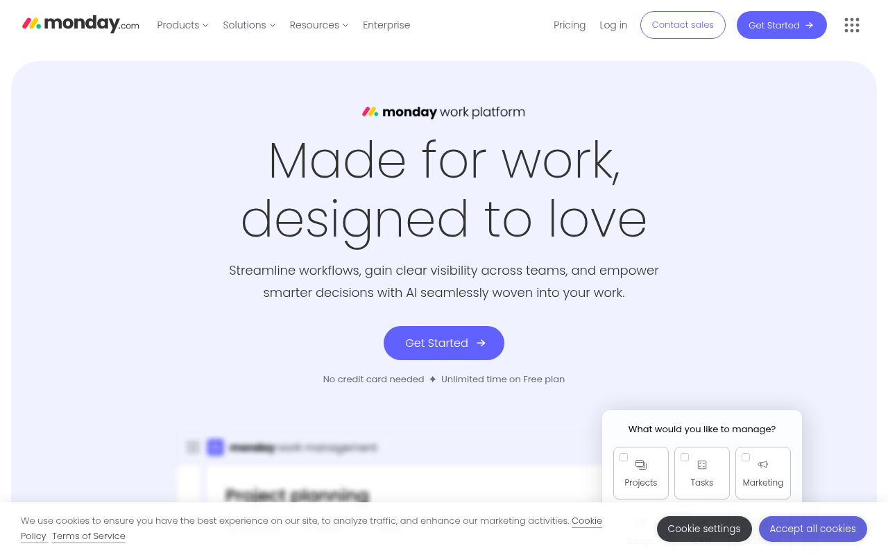 Screenshot of monday.com: The All-in-One Work Management Platform