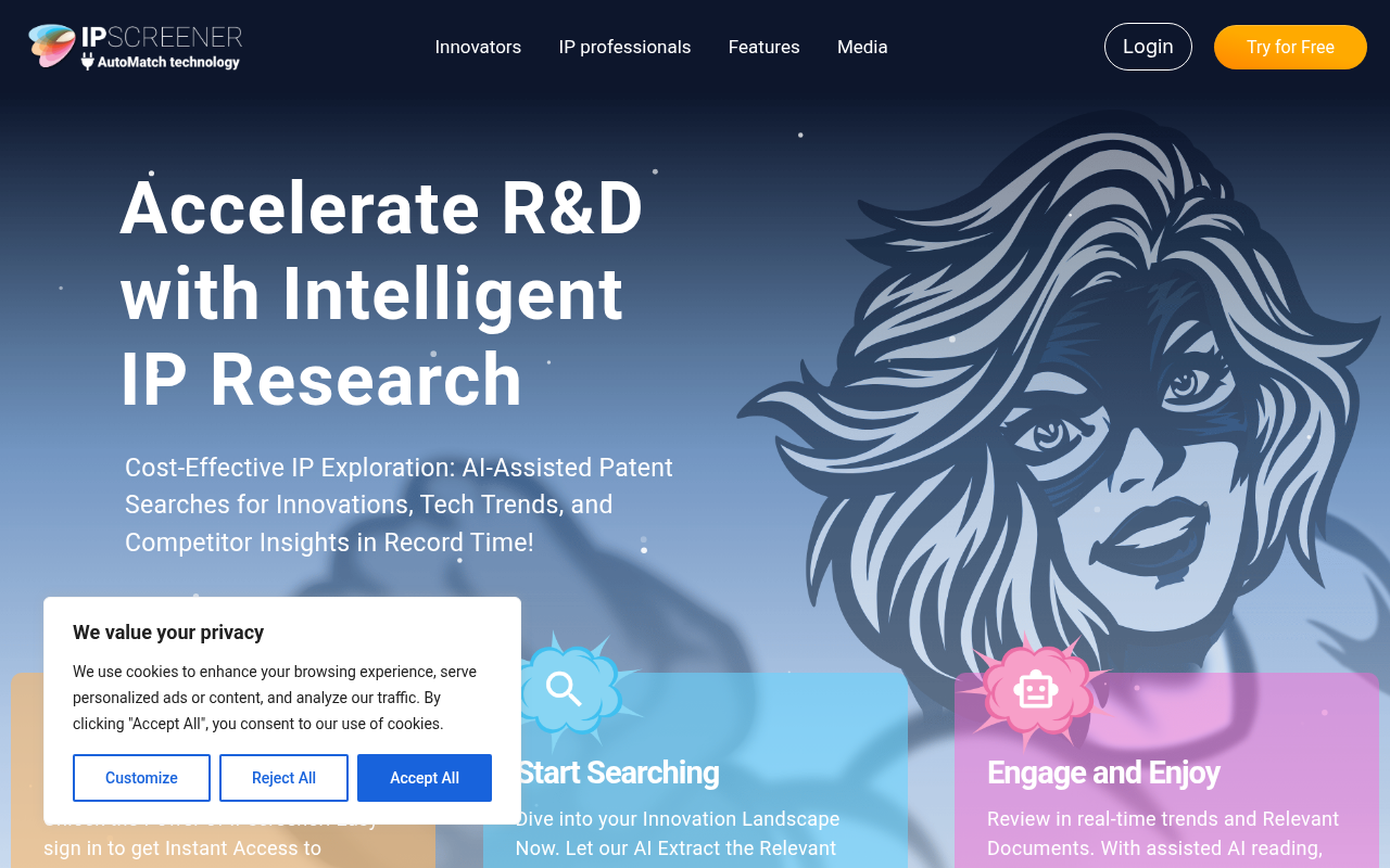 Screenshot of IPscreener: AI-Powered Patent Analysis for Competitive Advantage