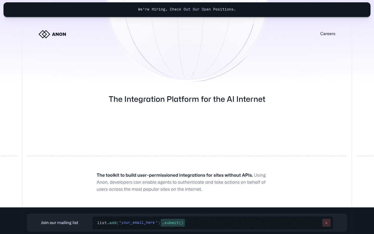 Screenshot of Anon: AI-Powered Migration for Seamless Software Onboarding