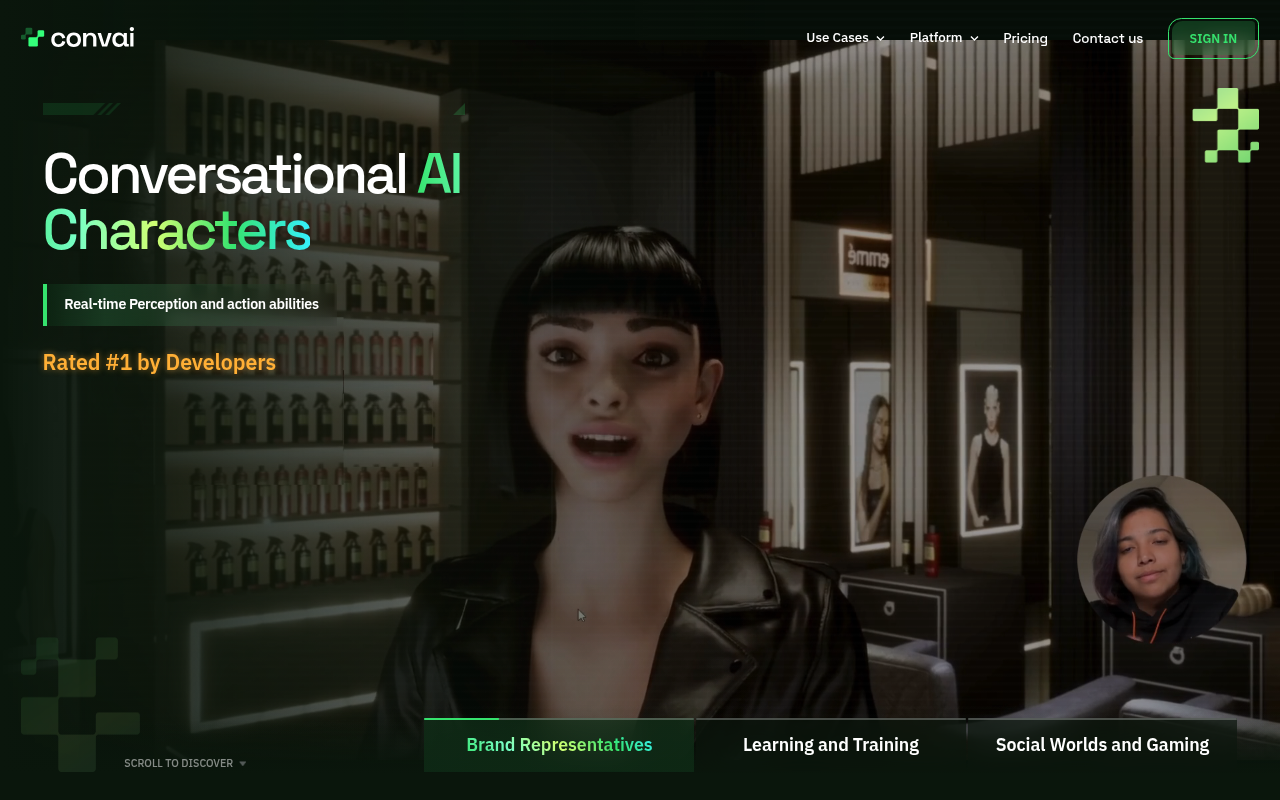 Screenshot of Convai: Bring Your Virtual Characters to Life with AI