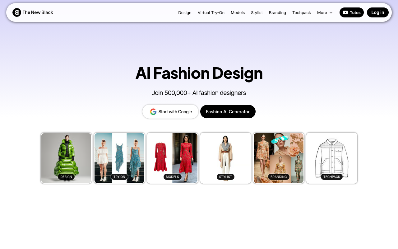 Screenshot of The New Black AI: Revolutionizing Fashion Design with Artificial Intelligence