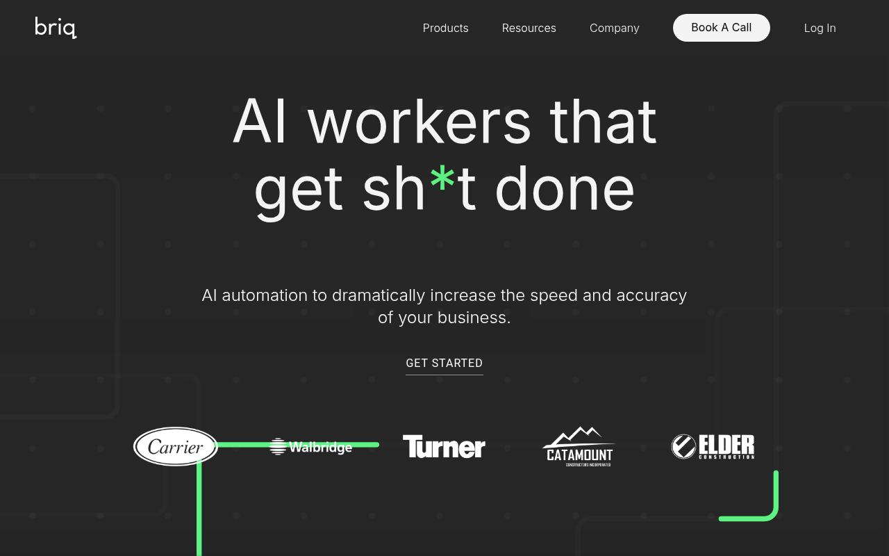 Screenshot of Briq: AI Automation to Transform Your Business