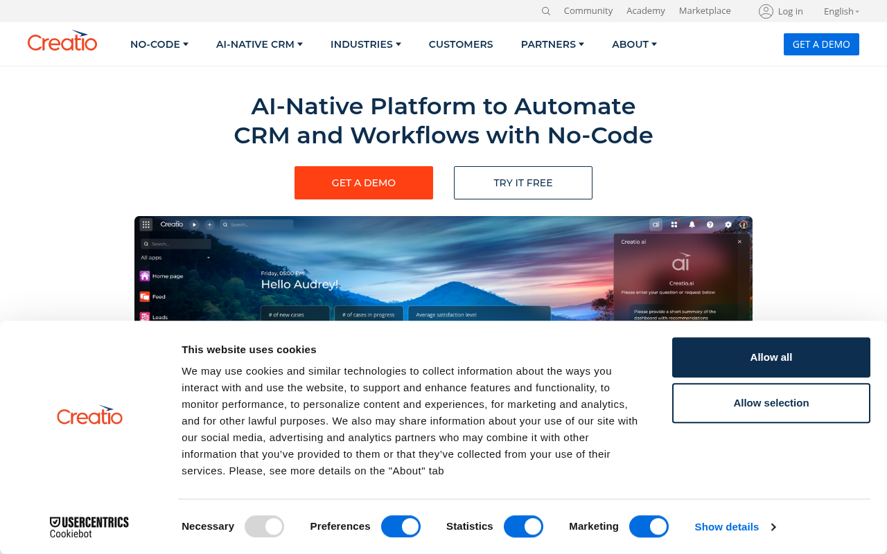 Screenshot of Creatio Review: AI-Powered CRM for Streamlined Business Operations