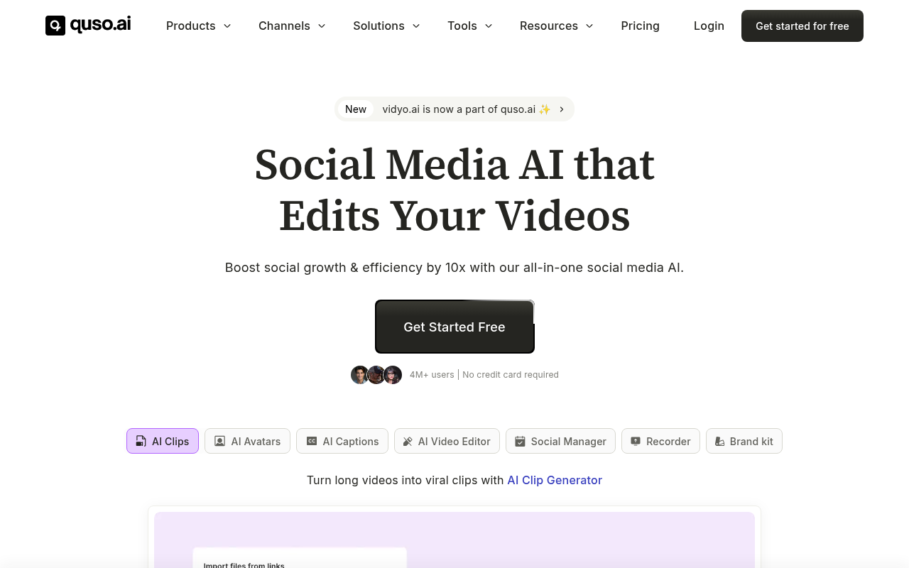 Screenshot of Quso AI: Supercharge Your Social Media with AI