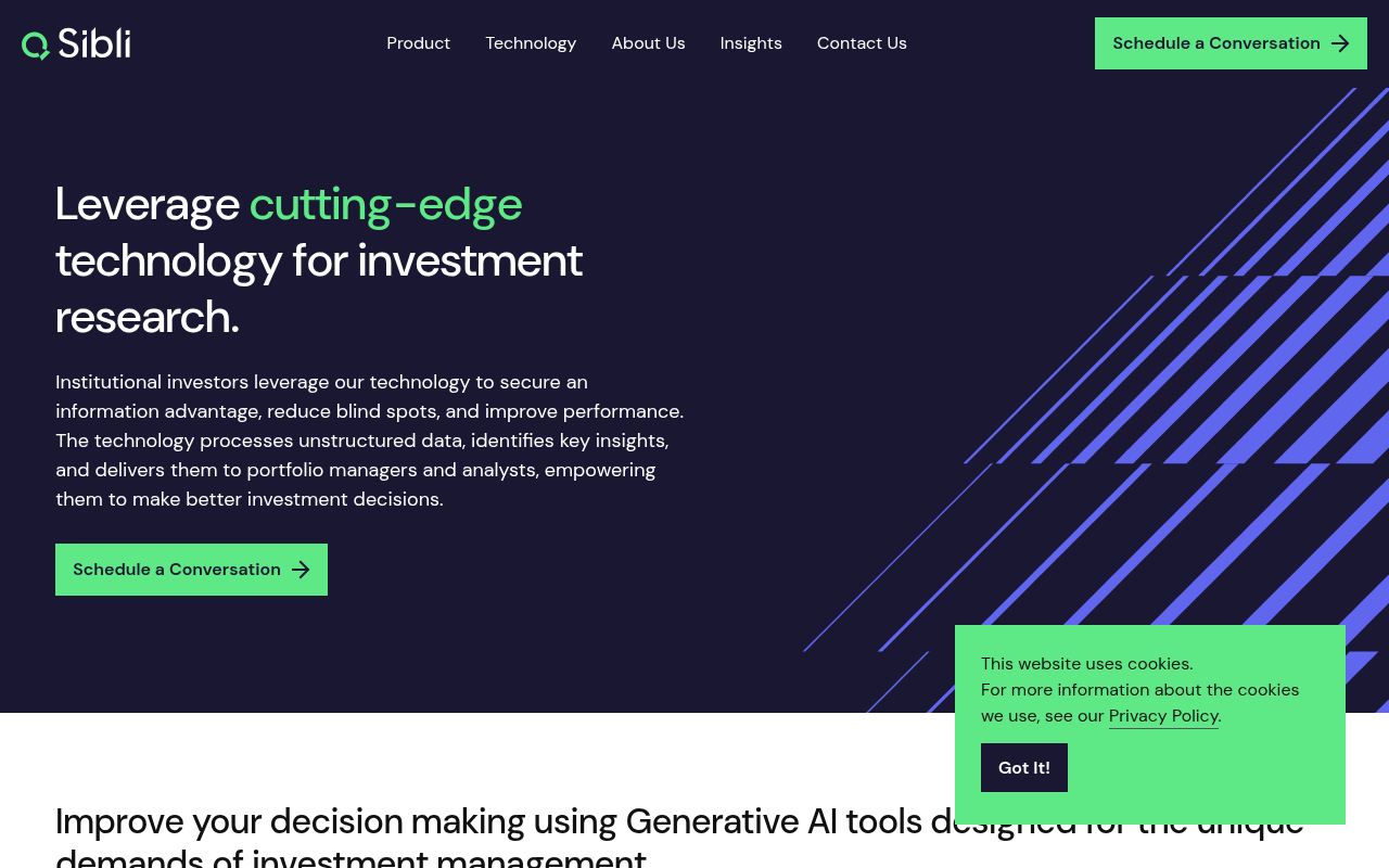 Screenshot of Sibli AI: Revolutionizing Investment Research with AI