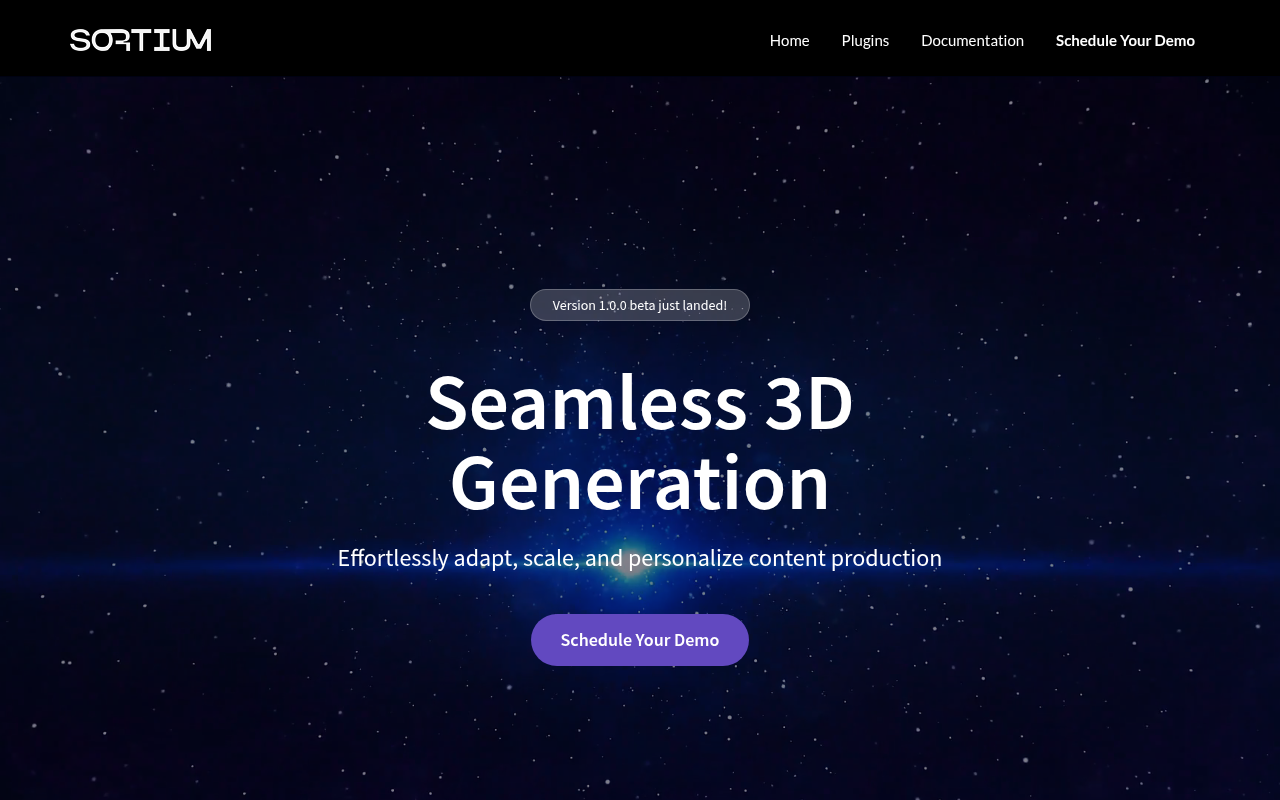 Screenshot of Sortium Review: AI-Powered 3D Generation for Enterprises