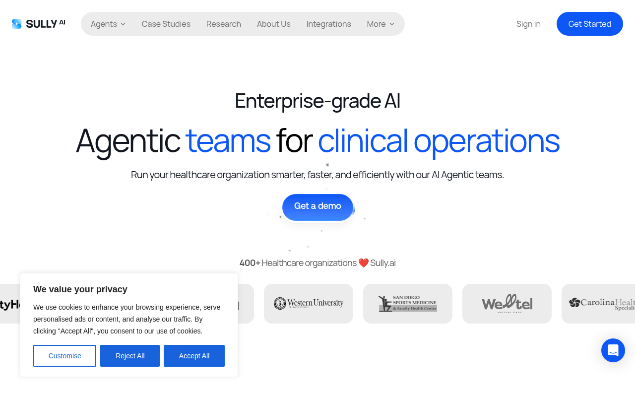 Screenshot of Sully.ai: Your AI-Powered Healthcare Dream Team