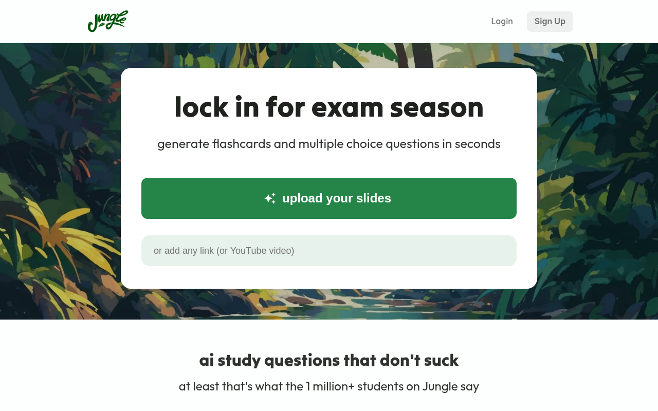 Screenshot of Jungle AI: Ace Your Studies with Smart Flashcards and Personalized Feedback