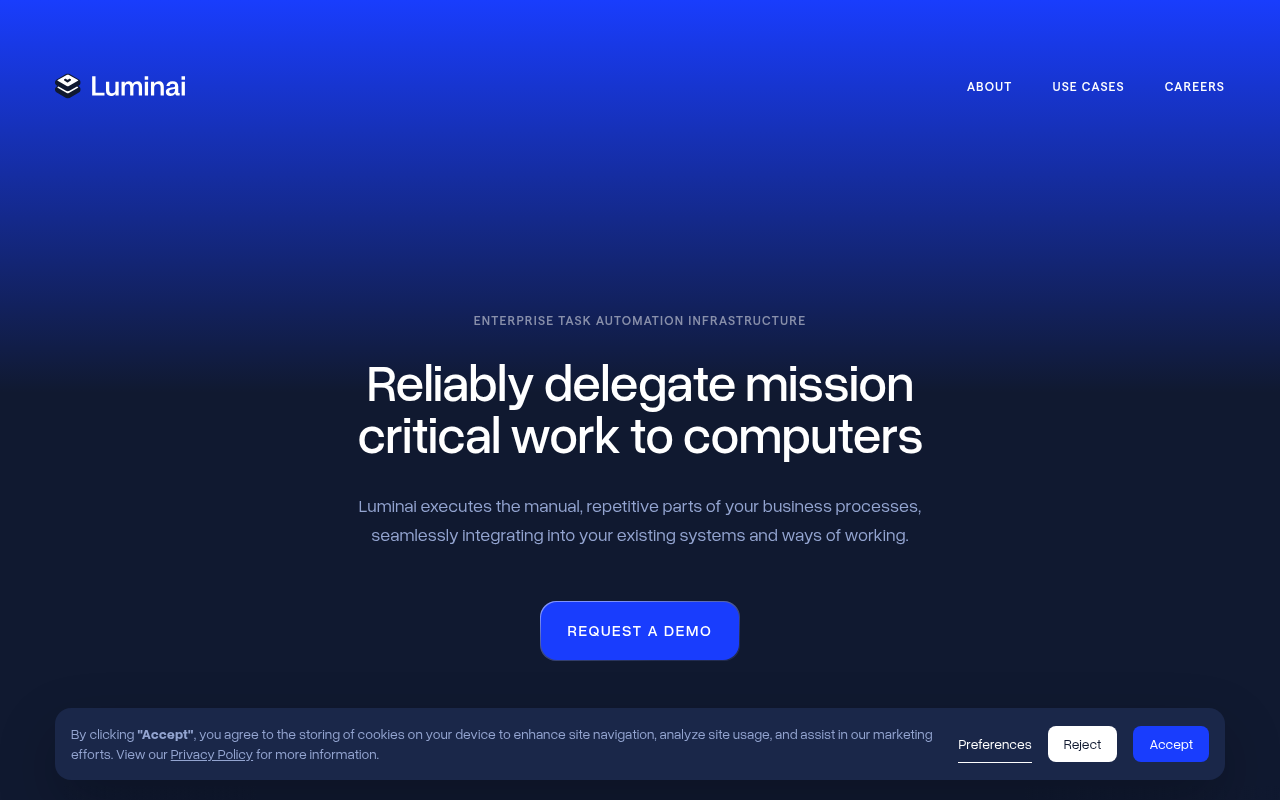 Screenshot of Luminai: AI-Powered Business Process Automation Review
