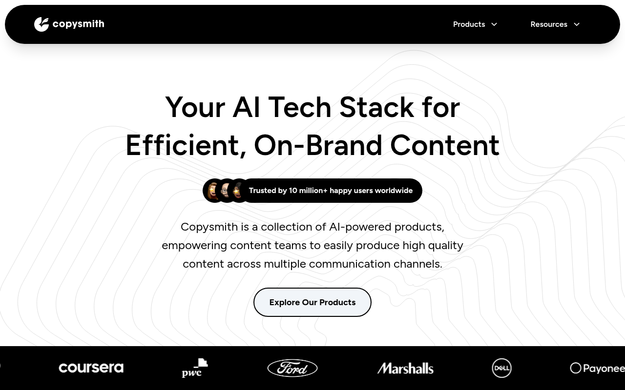 Screenshot of Copysmith AI: Revolutionizing Content Creation for Teams
