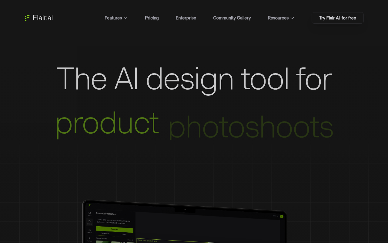 Screenshot of Flair AI Review: AI-Powered E-Commerce Photo Perfection