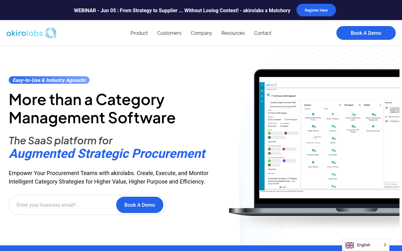 Screenshot of Akirolabs: Revolutionizing Procurement with AI-Powered Category Management