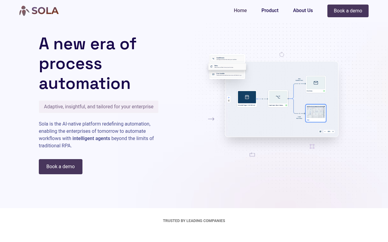 Screenshot of Sola AI: Automate Data Entry & Scraping with AI-Powered RPA