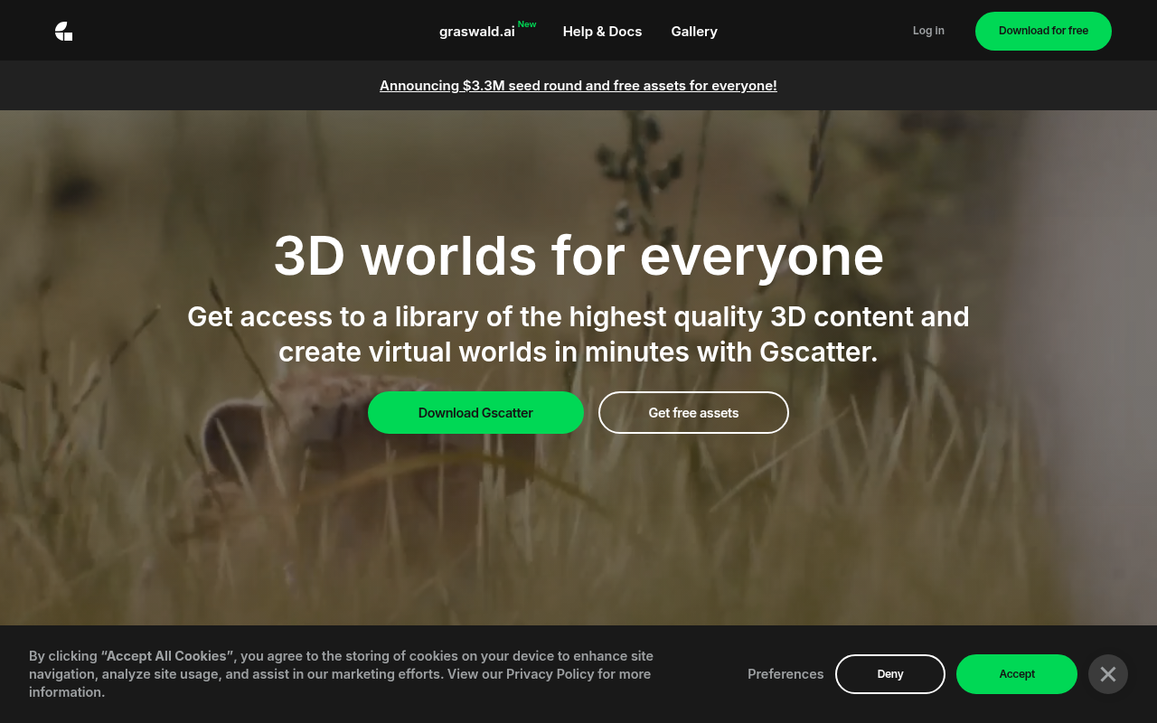 Screenshot of Graswald Review: Effortless 3D World Building for Everyone